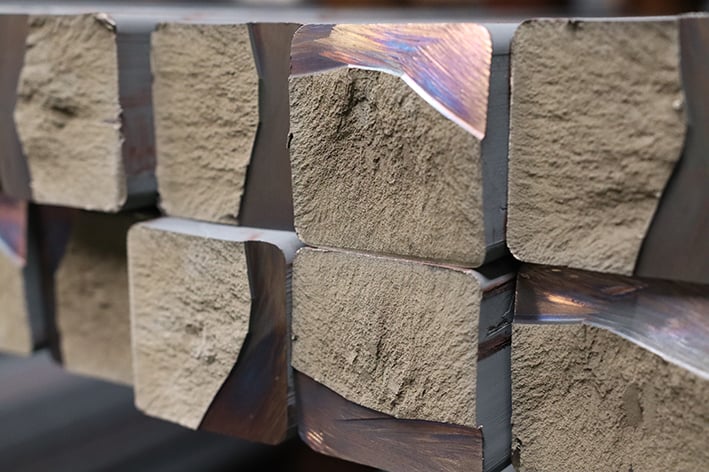 Stacked ductile-iron bar sections